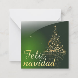 Carte De Correspondance Motivo navideño verde con arbol de navidad. V2,0