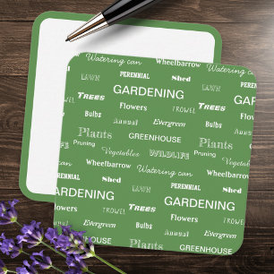 Carte De Correspondance Mots de jardinage Motif Jardin vert élégant Chic