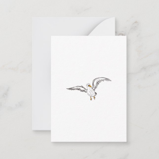 Carte De Correspondance Mouette blanche oiseau (Devant)