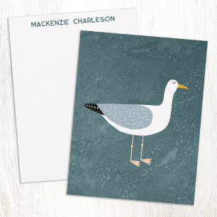Carte De Correspondance Mouette Nautique Oiseau de Côte Personnalisé