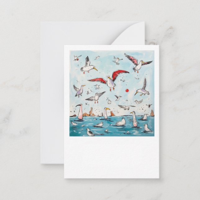 Carte De Correspondance Mouette, oiseau, oiseaux en vol  (Devant)