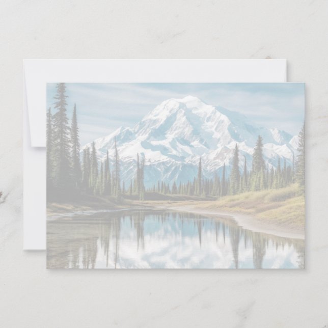 Carte De Correspondance Mount Rainier Scene Flat Note Card (Devant)
