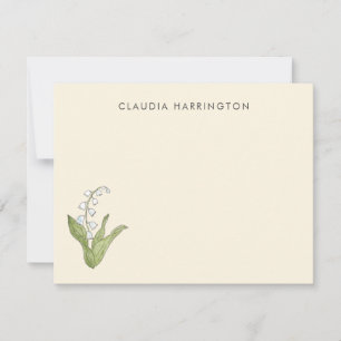 Carte De Correspondance Muguet floral printanier illustré à la main