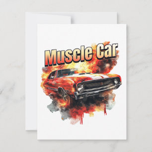 Carte De Correspondance Muscle Car en feu
