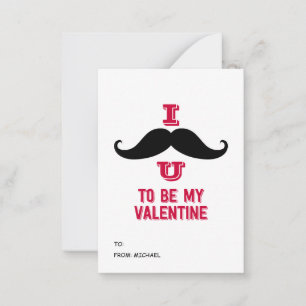 Carte De Correspondance Mustache Kids Classroom Valentine Cards. 100 livre