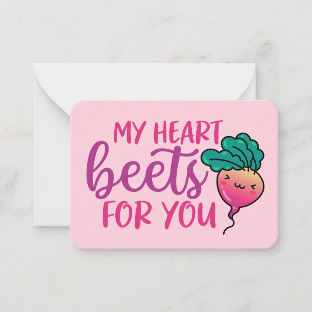 Carte De Correspondance My Heart Beets Funny Pun mignon Saint Valentin (Devant)