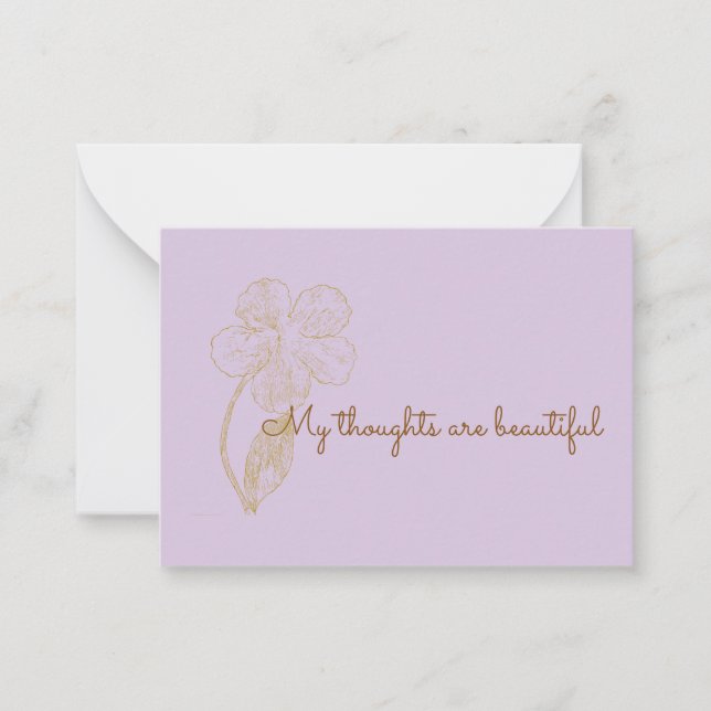Carte De Correspondance  My thought are Beautiful Positive Affirmation (Devant)