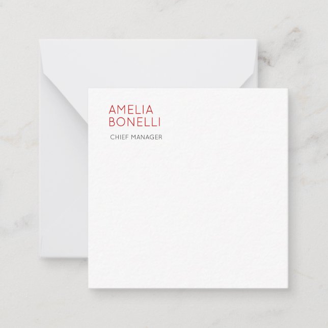 Carte De Correspondance Name Modern Minimalist Professional Plain Casual (Devant)