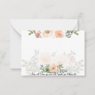 Carte De Correspondance Ne vous quitter jamais Flore aquarelle rose chréti