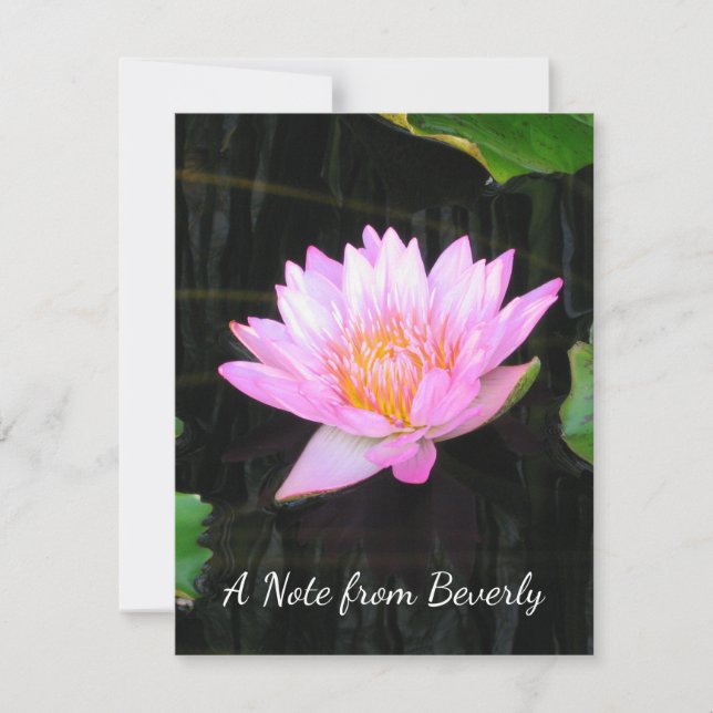 Carte De Correspondance Nénuphar rose Lotus (Devant)