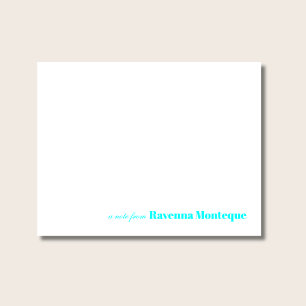 Carte De Correspondance Néon Bleu Minimaliste Nom Personnalisé Élégant