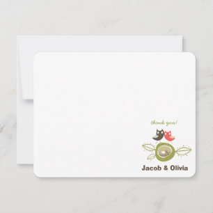 Carte De Correspondance Nesting Owl Family Baby shower Thank You Note Card