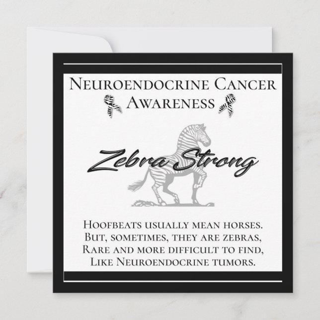 Carte De Correspondance Neuroendocrine Cancer Sensibilisation Zebra Fort (Devant)