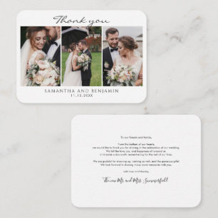 Carte De Correspondance Newlyweds 3 Photos Mariage Merci