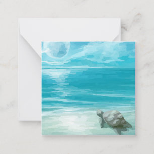 Carte De Correspondance Nidification de tortue marine à l'aquarelle
