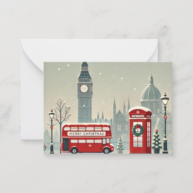 Carte De Correspondance Noël à Londres | Big Ben & Festive Londres (Devant)