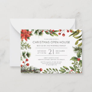Carte De Correspondance Noël Aquarelle Baies rouges