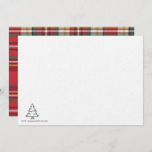 Carte De Correspondance Noël Arbre Monogramme Famille de vacances