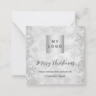 Carte De Correspondance Noël argent hiver neige affaires QR Instagram