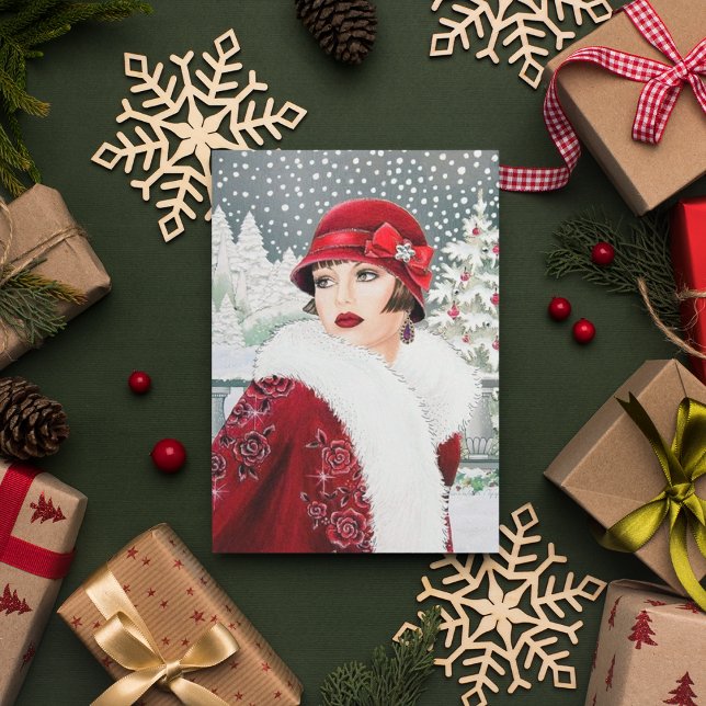 Carte De Correspondance Noël Art déco rétro (Créateur téléchargé)