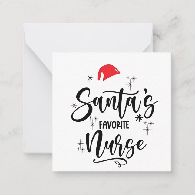 Carte De Correspondance Noël de l'infirmière préférée de Santa  (Devant)