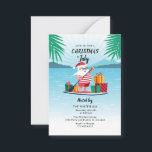 Carte De Correspondance Noël en juillet Été BBQ Beach Party<br><div class="desc">Cool,  amusant,  Noël lumineux en juillet l'invitation de fête d'été pour les amis et la famille à célébrer vos fêtes d'été en milieu d'année en famille ou différé Noël. Customisez cette carte en cliquant sur le bouton "Personnaliser" ci-dessus pour modifier le texte de l'espace réservé</div>