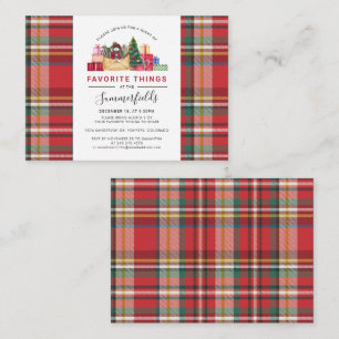 Carte De Correspondance Noël Fêtes Plaid Rustique Favoris