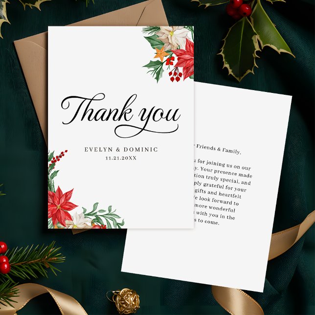 Carte De Correspondance Noël Mariage Budget Merci de Noël (Créateur téléchargé)
