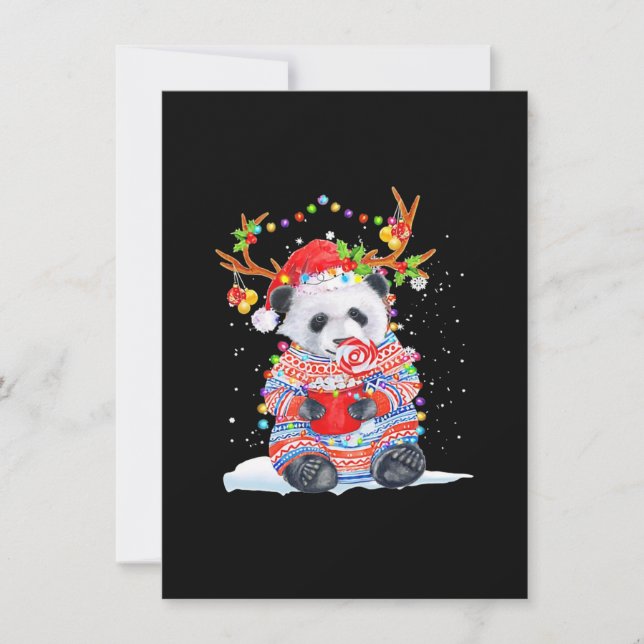 Carte De Correspondance Noël Panda (Devant)