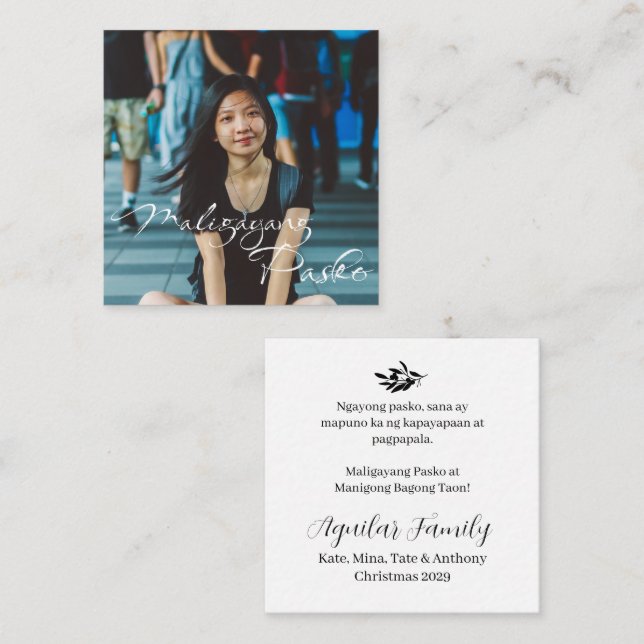 Carte De Correspondance Noël philippin Maligayang Pasko (Devant / Derrière)