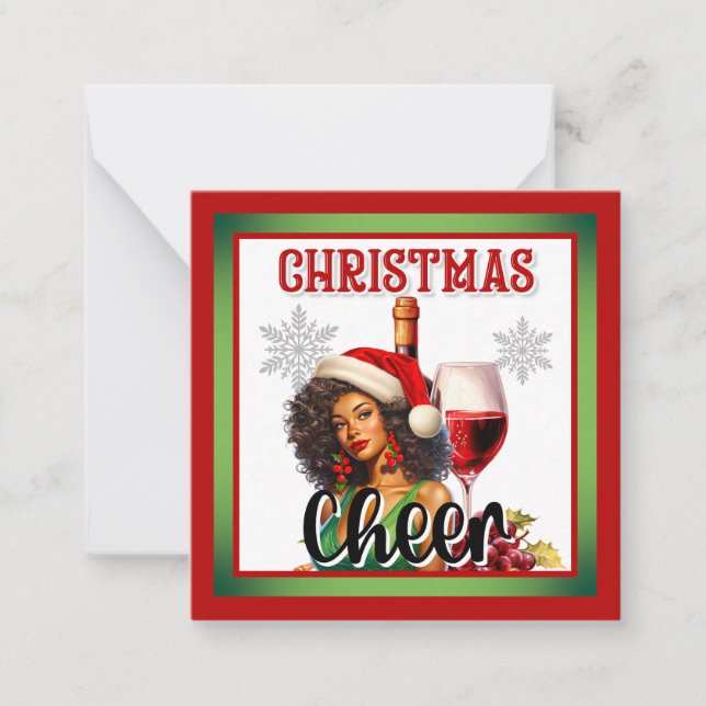 Carte De Correspondance Noël Rétro Pin-Up de Joie (Devant)