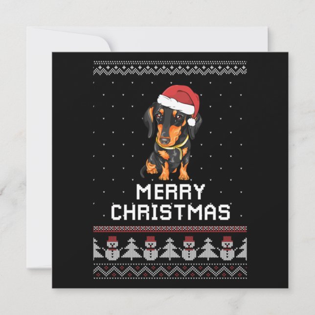 Carte De Correspondance Noël teckel (Devant)