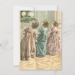 Carte De Correspondance Noël victorien adorable de cru d'enfants