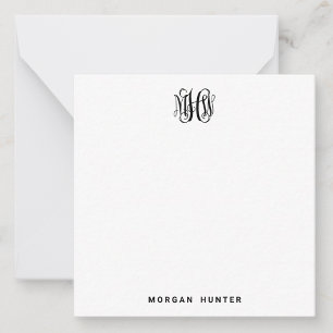 Carte De Correspondance Noir 3 Vigne initiale Monogramme do-it-yourself BG