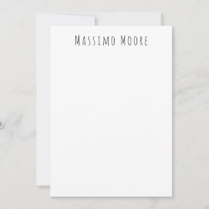 Carte De Correspondance Noir Blanc Élégant Simple Formel