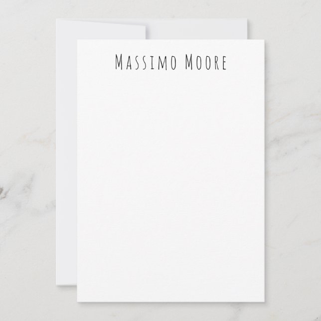 Carte De Correspondance Noir Blanc Élégant Simple Formel (Devant)