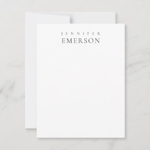 Carte De Correspondance Noir blanc minimaliste moderne simple