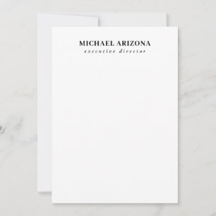 Carte De Correspondance Noir Blanc Minimaliste Simple Uni