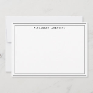 Carte De Correspondance Noir blanc moderne Professionnel Double bordure