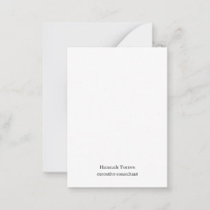 Carte De Correspondance Noir & Blanc tendance Plaine Créative Moderne