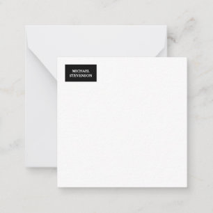 Carte De Correspondance Noir blanc unique minimaliste Plain Nom moderne