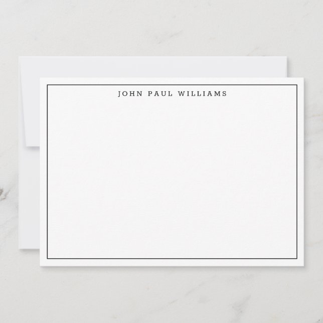 Carte De Correspondance Noir classique Simple Moderne Minimaliste Léger Bo (Devant)