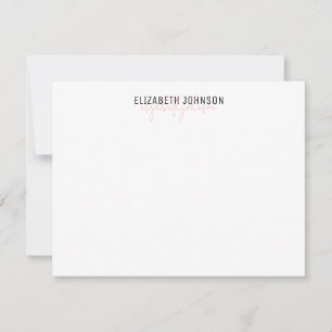 Carte De Correspondance Noir et rose doux Simple Minimaliste