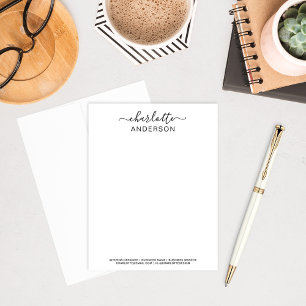 Carte De Correspondance Noir moderne Custom Calliage Nom Entreprise