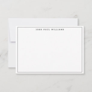 Carte De Correspondance Noir Simple Minimaliste Moderne Forme Bordure Minc