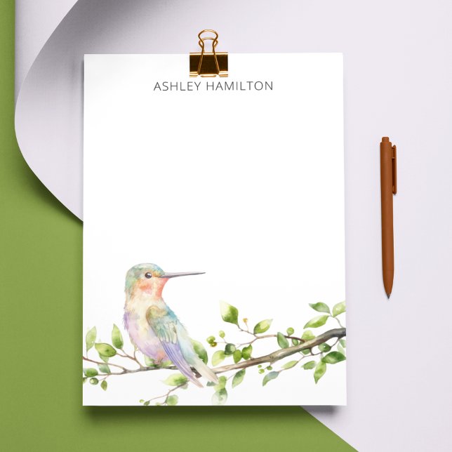 Carte De Correspondance Nom Aquarelle Colibri (Créateur téléchargé)