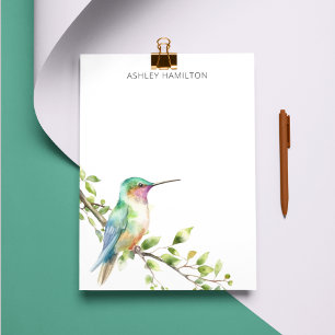 Carte De Correspondance Nom aquarelle colibri