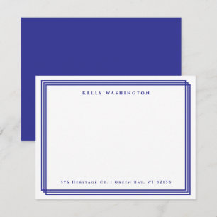 Carte De Correspondance Nom bleu marine Adresse professionnelle