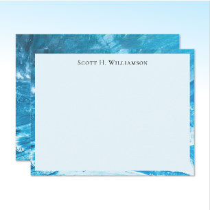 Carte De Correspondance Nom Cadre de peinture abstraite bleu azur