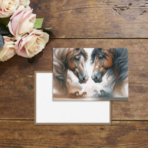 Carte De Correspondance Nom Chevaux de beauté Brown